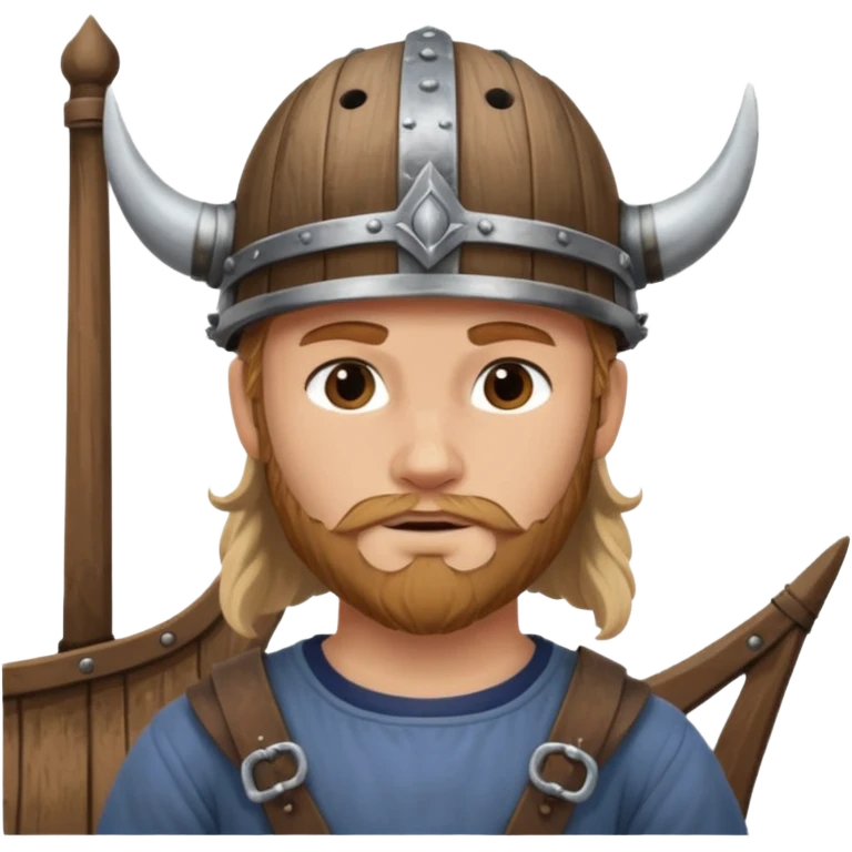 Young viking sailor on ship deck emoji