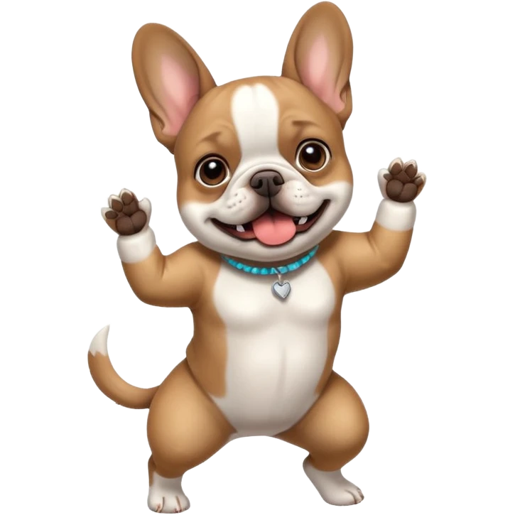 French bulldog dancing emoji