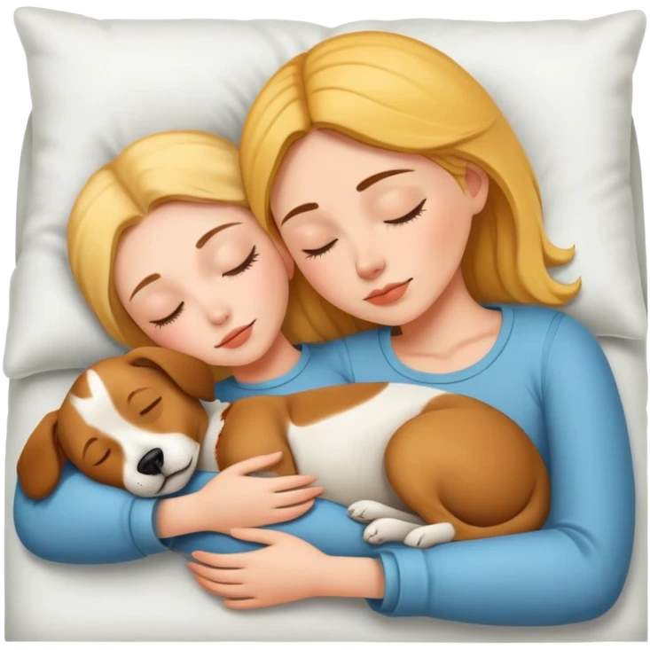 Woman sleeping with Dog emoji
