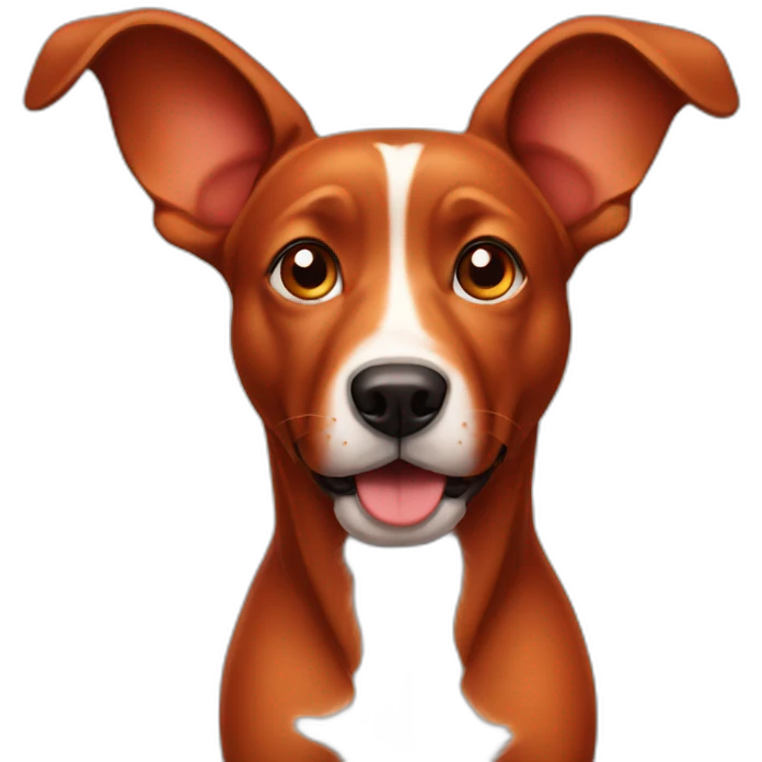 Red dog with big ears emoji