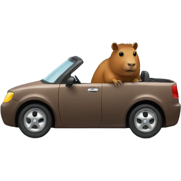 Capibara driving a car emoji