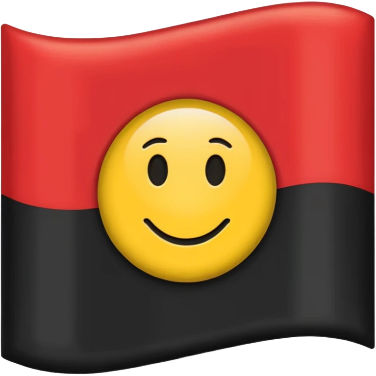 A wawy black and red rectangle with medium sized yellow circle in the middle flag emoji