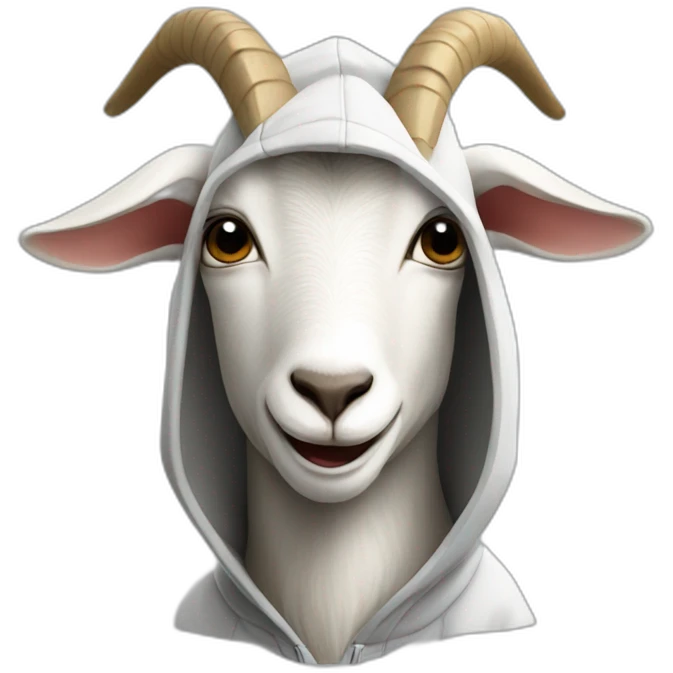 Goat wearing a hoodie emoji