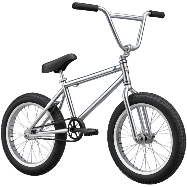 Classic BMX trick bike with detailed features, metallic frame, knobby tires, high handlebars, standard BMX proportions emoji