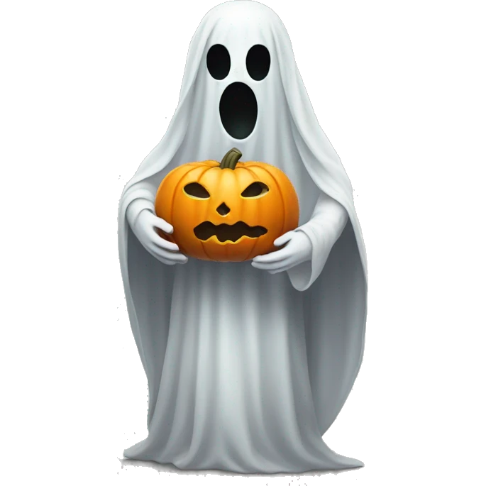 ghost holding pumpkin emoji