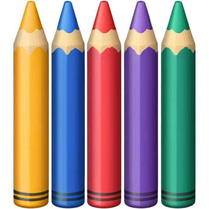 A row of crayons emoji
