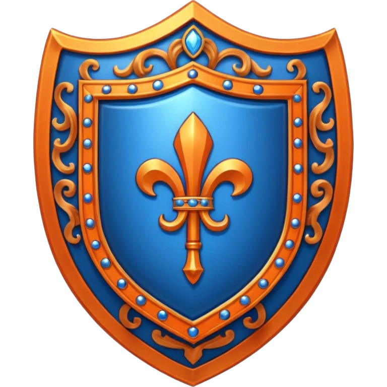 glitter blue and orange ancestor shield emoji