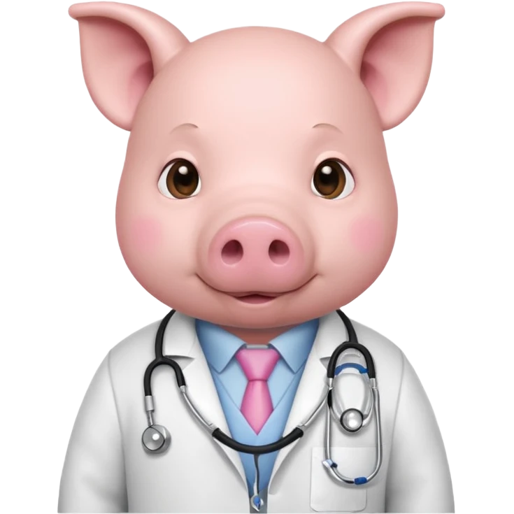 Pig in white coat holding stethoscope.













 emoji