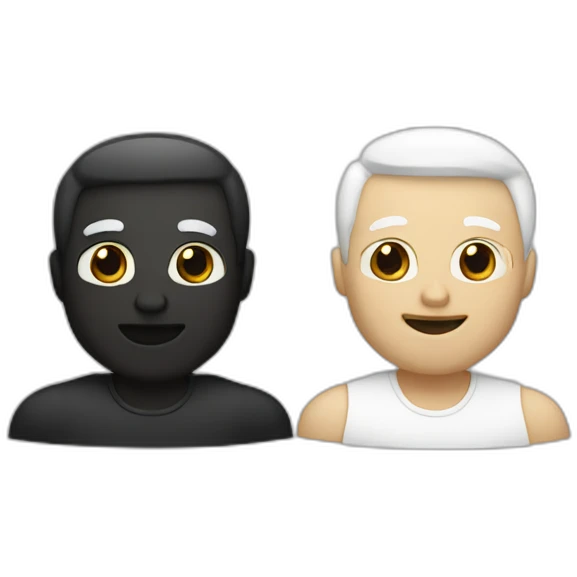 Homme blanc et homme noir emoji