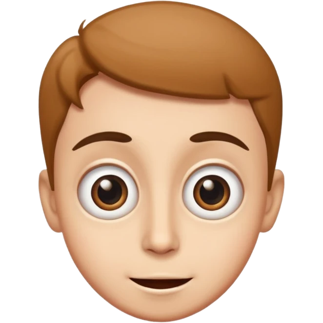Funny caricature style cartoon, big eyes, happy face emoji