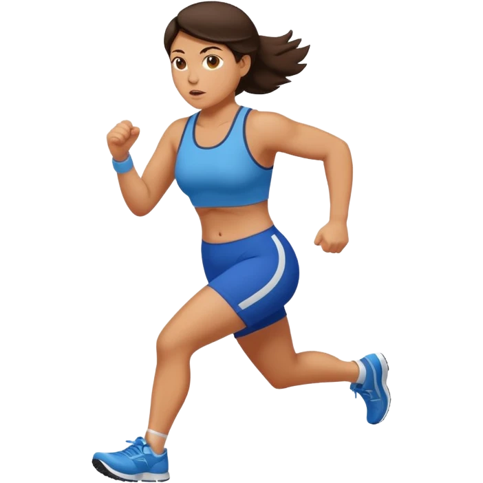 stocky brunette woman running emoji