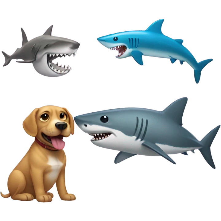 dog and a shark emoji