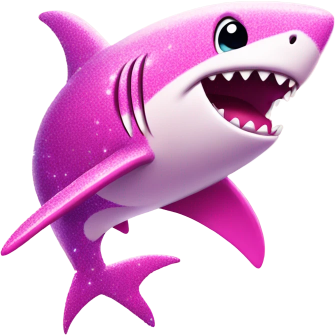 sparkly pink shark emoji