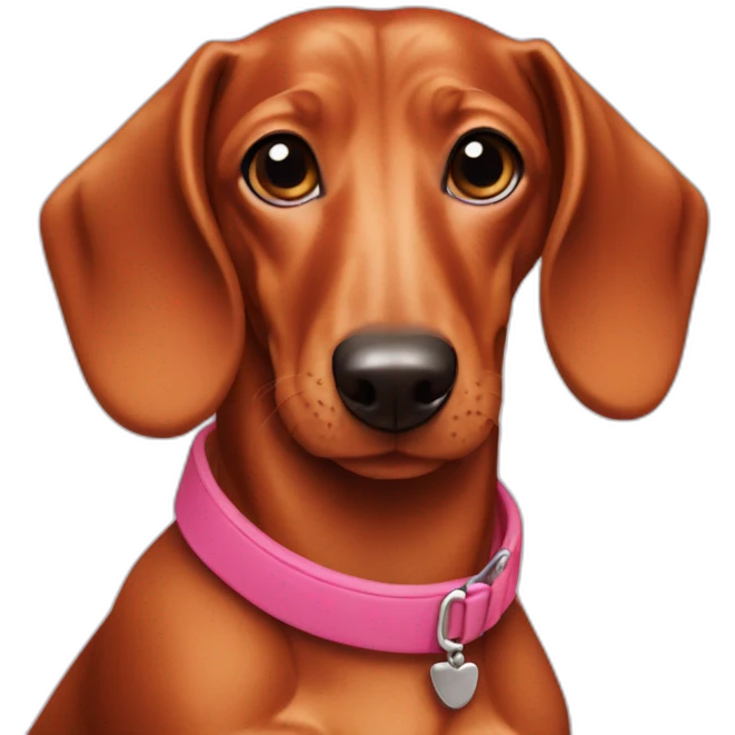 dachshund-red coat pink nose emoji