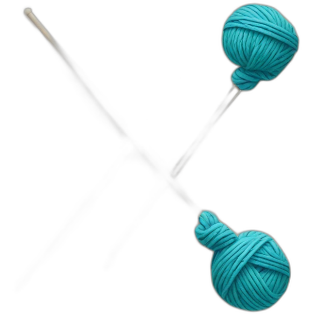 Yarn and knitting needles emoji