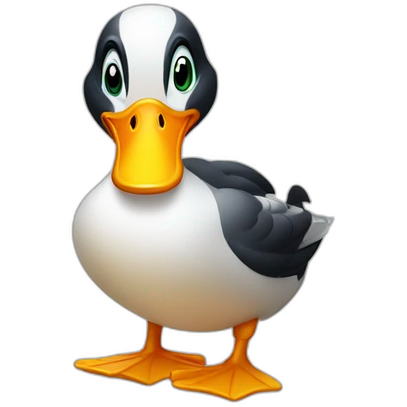 Duck with finger pointing at me  emoji