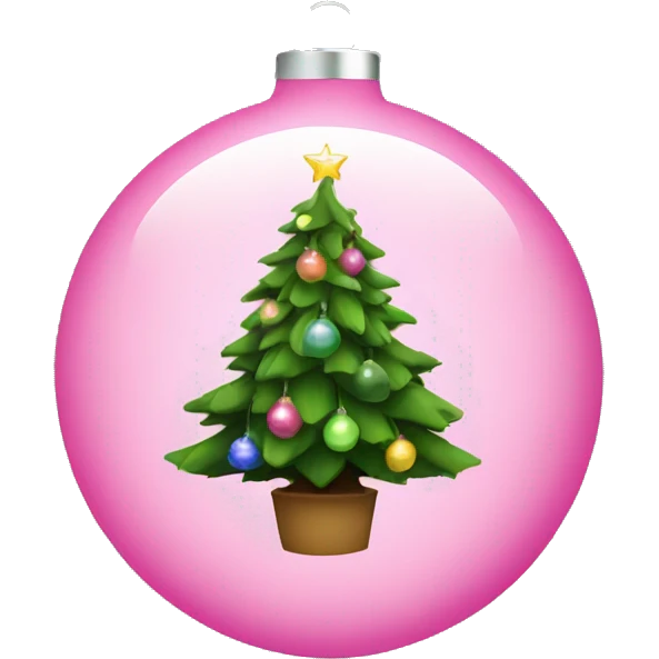 Christmas tree with pink bulb bulb  emoji