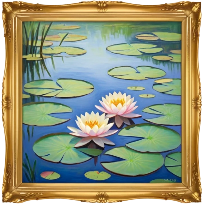 Monet painting in a gold frame emoji