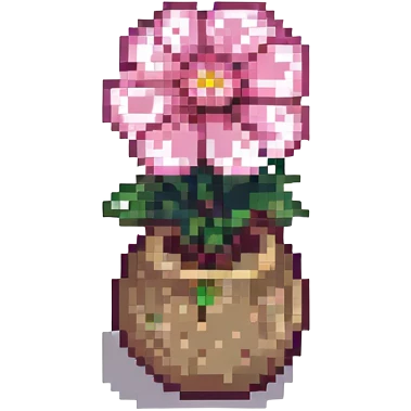 pink flower pixel art emoji