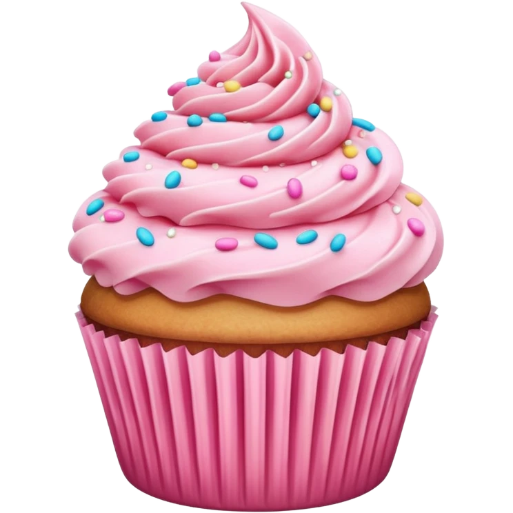 Cupcake with pink icing emoji