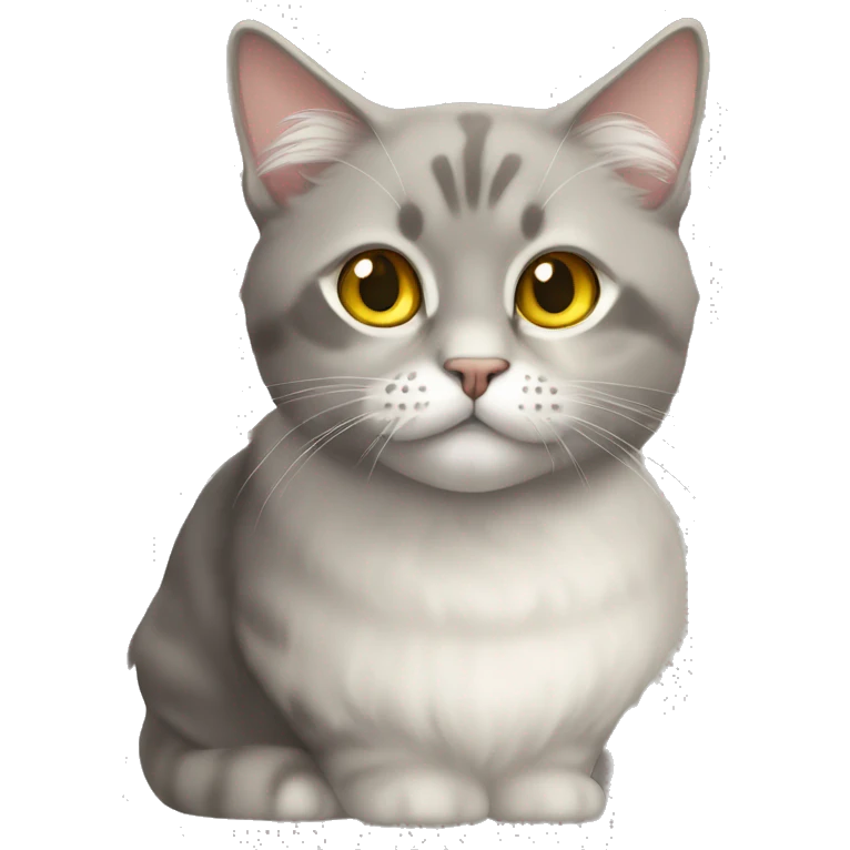 Skottish fold cat with yellow eyes emoji