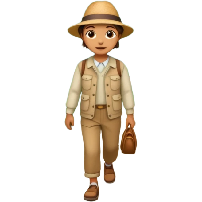 someone walking IN THE GARDEN on a path with flower and plants around him(keep the background) emoji