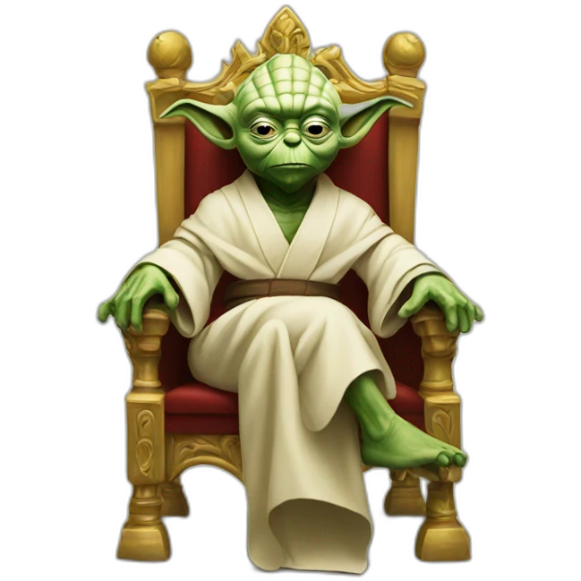 King Yoda sit on emoji chair emoji