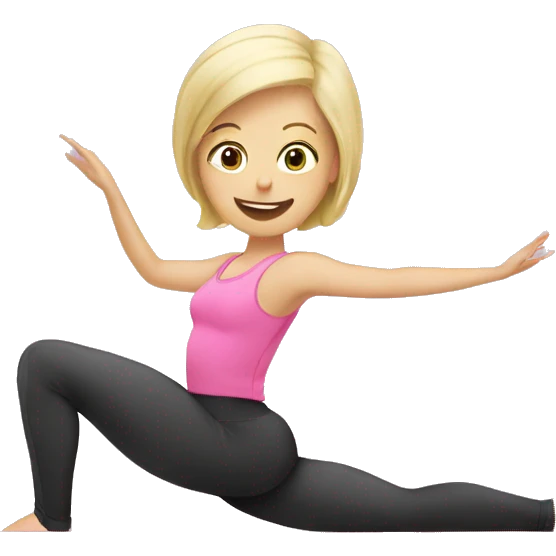Blonde girl in pink doing Pilates  emoji