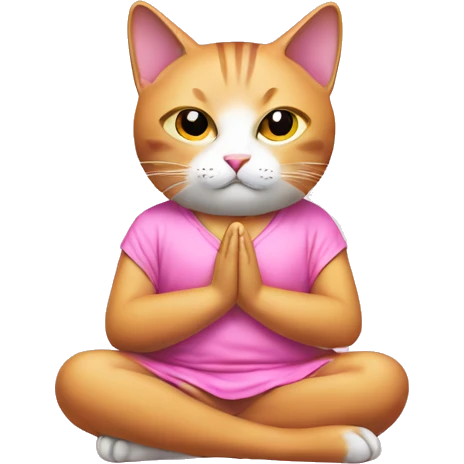 cat meditation pink emoji
