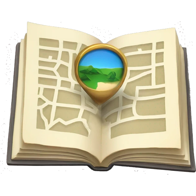map pin in an open book emoji