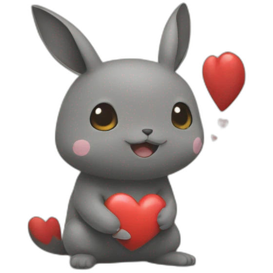 Pokatchu with heart emoji