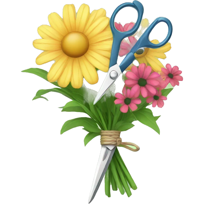 A flower bouquet of scissors emoji