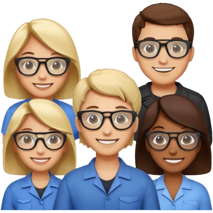 people with protective glasses emoji