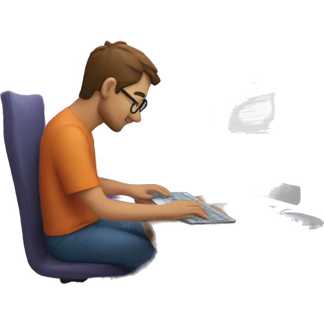Man coding on MacBook in visual studio code emoji