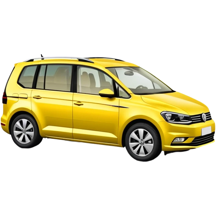 Yellow Volkswagen Touran MPV at 3/4 angle emoji