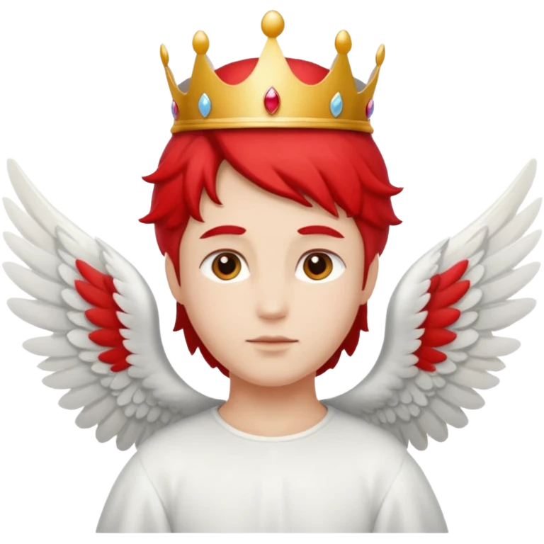 an angel with a red crown on his head, 4 wings emoji