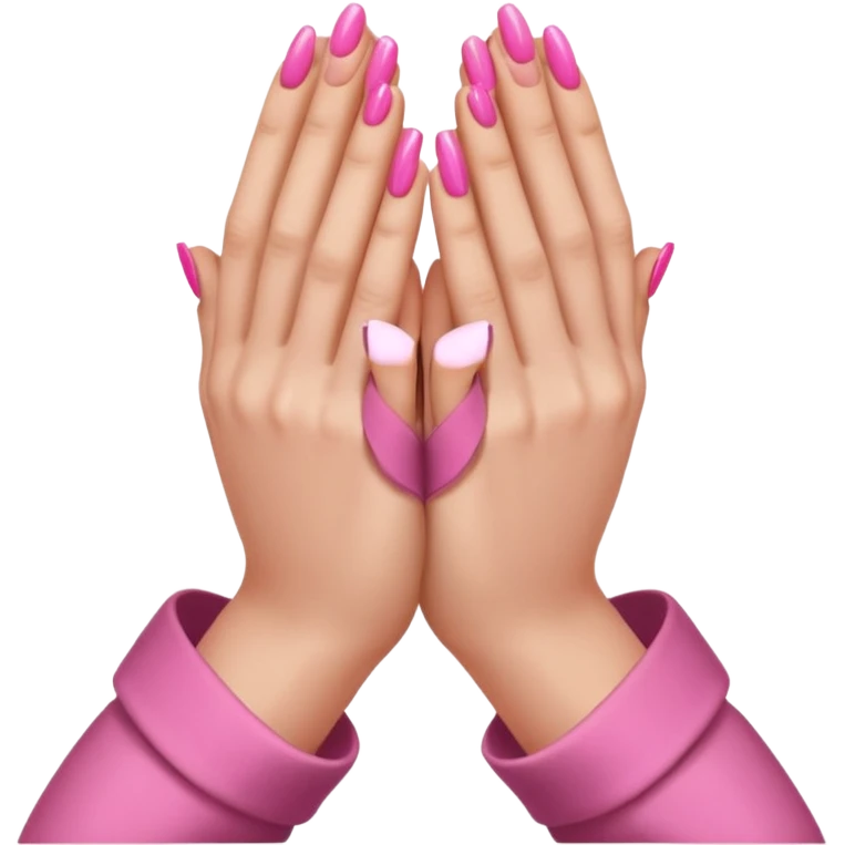 brown prayer hands with pink nails  emoji