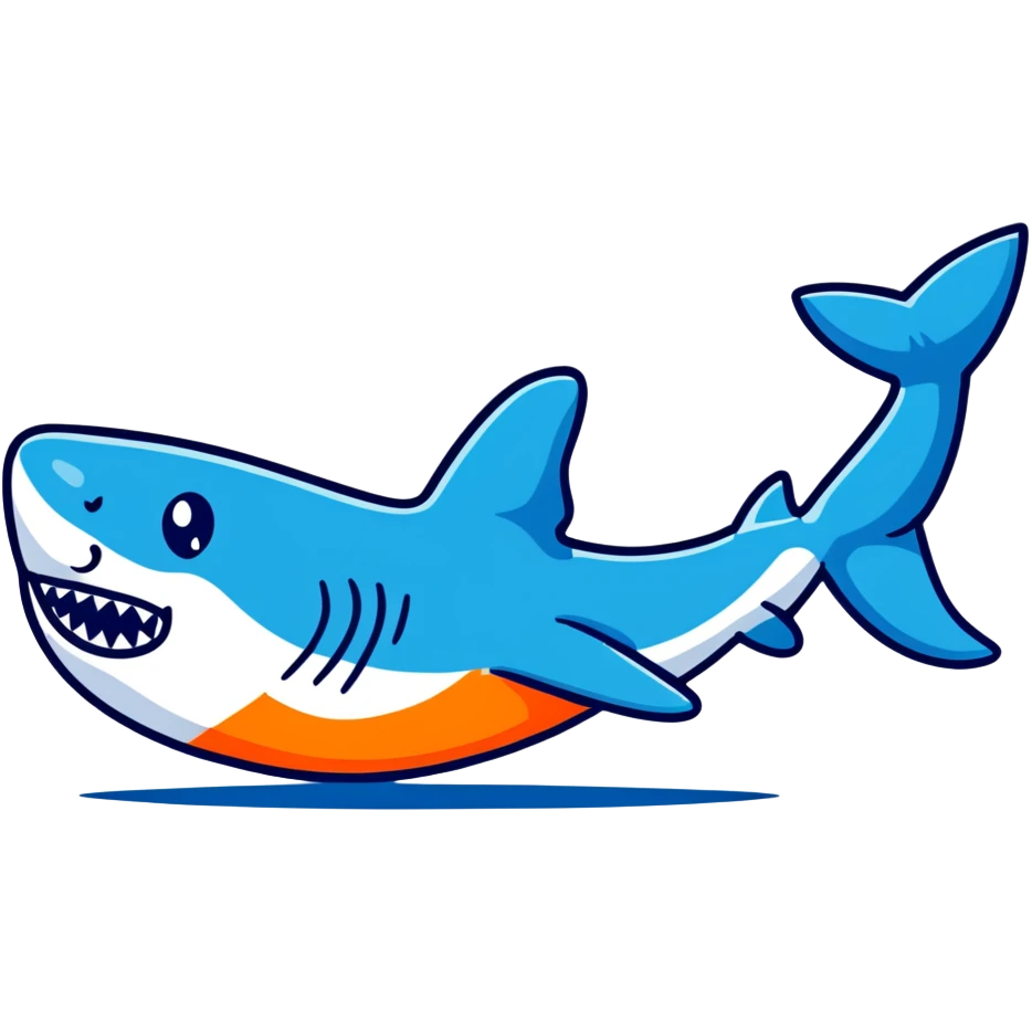 cool cartoon shark with blue Nike shoes emoji