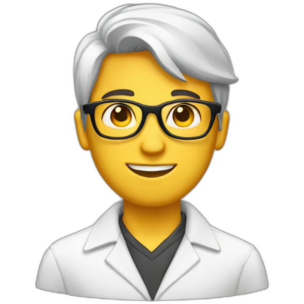 joven estudiante blanco con gafas emoji