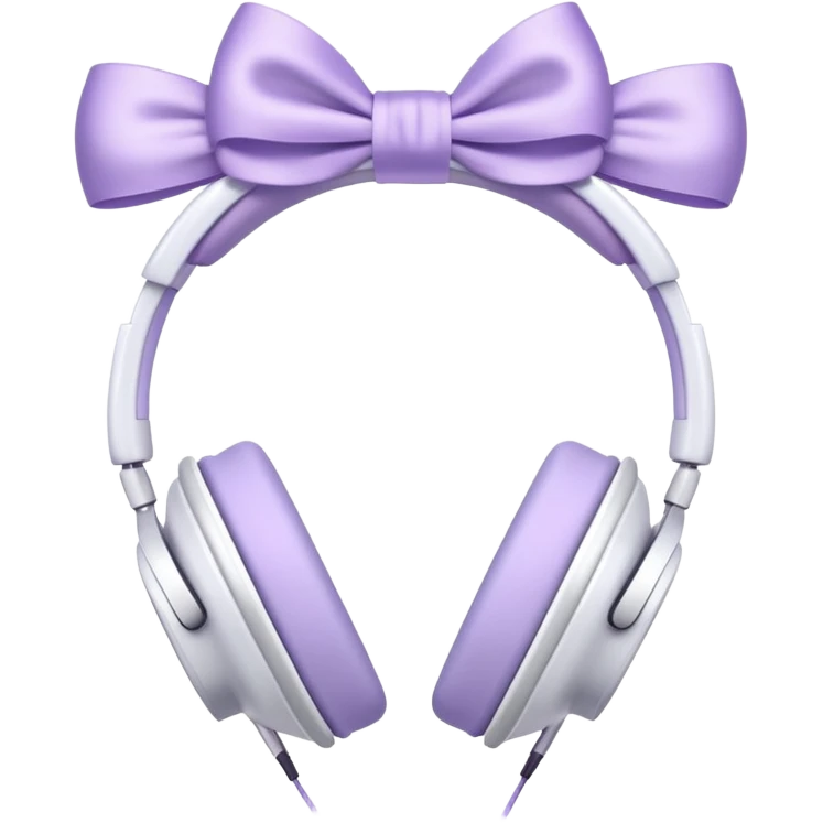 white headphones with lavender bows on the side emoji