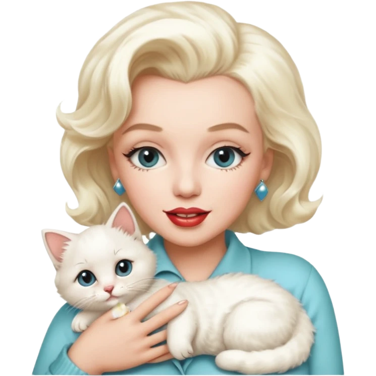 Marilyn Monroe, with cute cat emoji