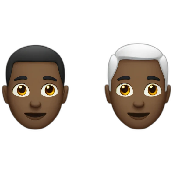 White and black men emoji
