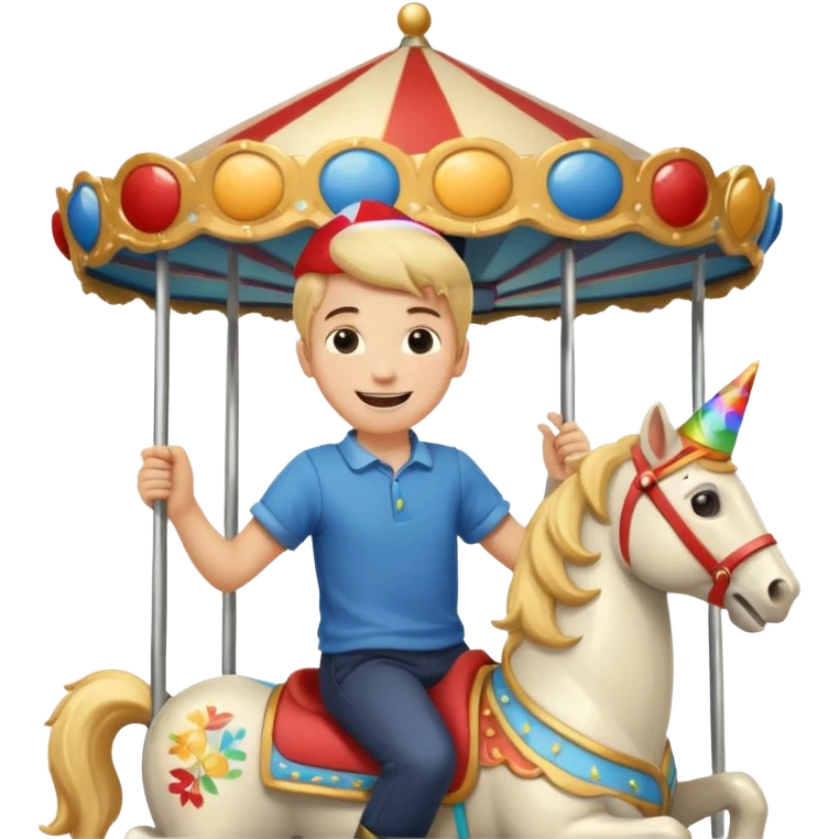 boy spinning inside of a carousel emoji