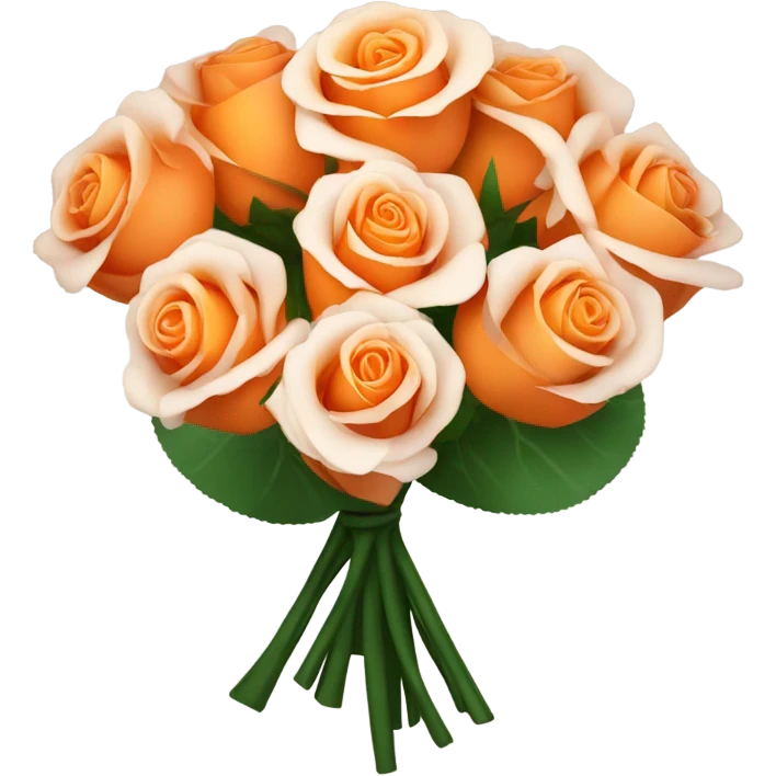 orange light shades  Rose bouquet with white wrap paper  emoji