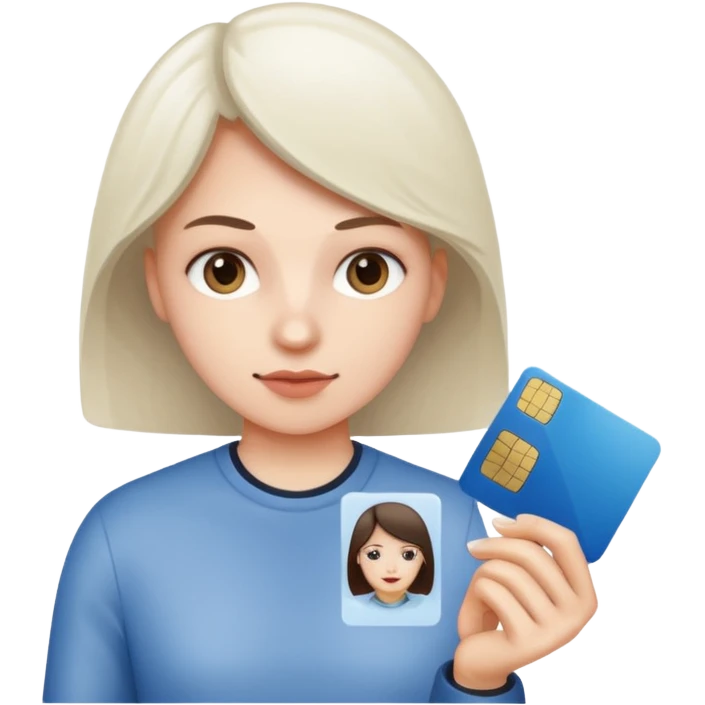 Scissors cutting an ID card in 2 parts.hyper realistic emoji