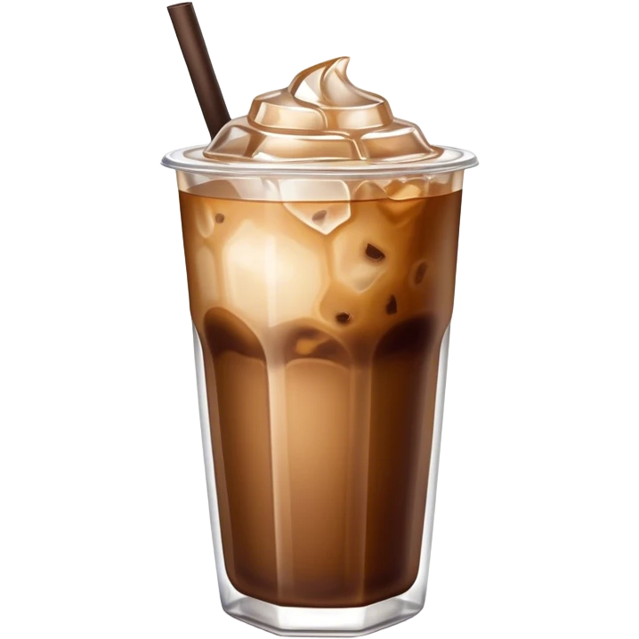 Starbuck ice coffee with ice cubes emoji