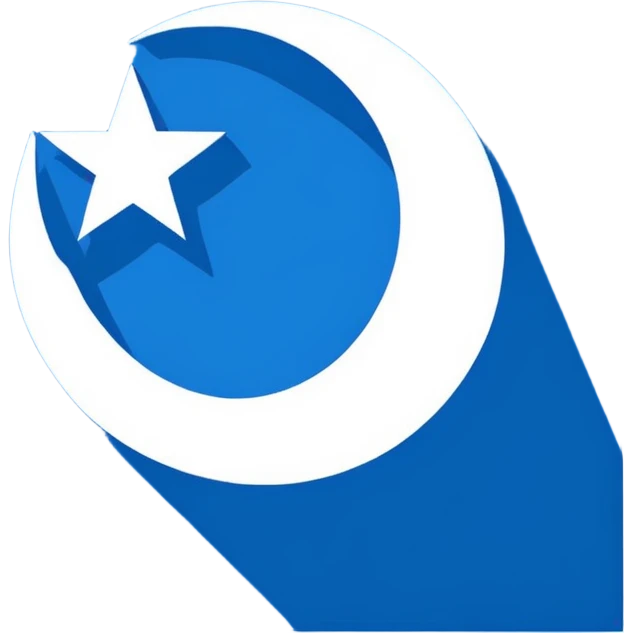 East Turkestan flag with bright blue background, white crescent moon and five-pointed star emoji