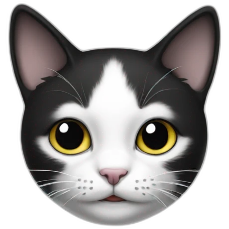 Black and white kitty emoji