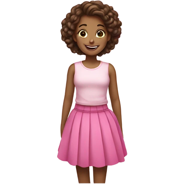 smiling girl in pink skirt birthday  emoji