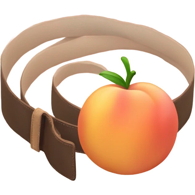 rounded belt with a peach next to it thats getting hit by the belt emoji